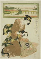 Lueur du Soir à Seta (Seta sekisho), de la série "Huit Vues à la Mode d