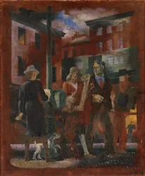 Scènes de New York--Greenwich Village (étude murale, Madison Square Postal Station, New York City)