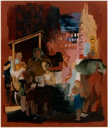 Scènes de New York--Lower East Side (étude murale, Madison Square Postal Station, New York City)