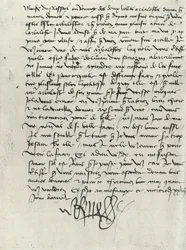 Lettre du roi René d