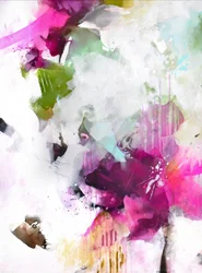 Composition florale abstraite aux couleurs vives