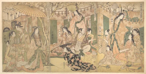 Vue des plaisirs du Taiko et de ses cinq épouses à Rakutō