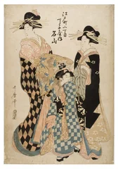 La courtisane Meizan de la maison close de Chojiya, vers 1755-1806 (gravure sur papier)