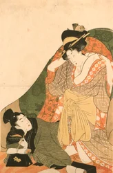 Amants sous un futon ; image d