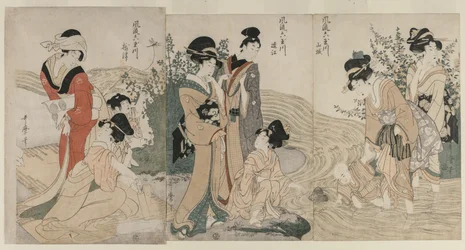 Musashi, Omi, Yamashiro et Settsu des provinces de la série Six rivières précieuses à la mode (Furyu Mu Tamagawa)