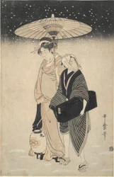 Passage de nuit dans la neige