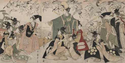 Parodie de Yoritomo libérant des grues (Mitate Yoritomo hōkaku)