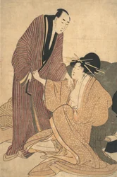 Séparation des amants : Courtisane et son amant, vers 1800