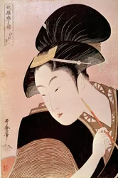 Portrait de femme. Estampe japonaise d