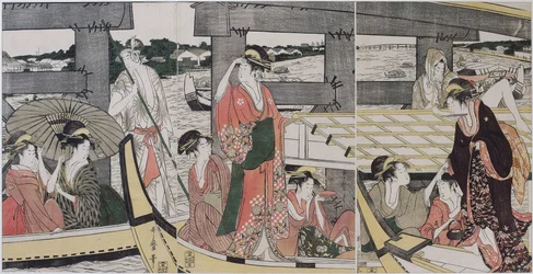 Sur et sous le pont de Ryogoku (Tokyo)