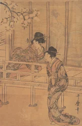 La Dame de Rokujo visitée par la Princesse Aoi, vers 1805