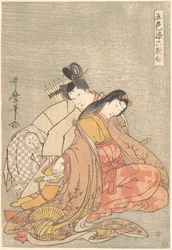 « Le poète Ariwara no Narihira (825-880) et Ono no Komachi », de la série Cinq couleurs de l