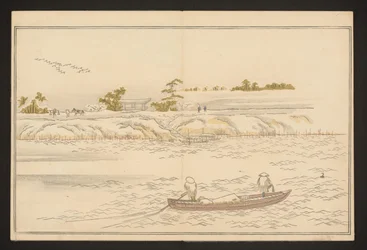 Les rives de la rivière Sumida sous la neige
