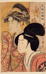 Deux beautés avec du bambou