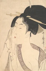 Femme se relaxant après son bain, années 1790