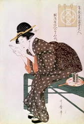 Femme lisant. Réalisé avec une crêpe d