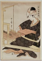 Femme en train de tisser
