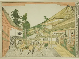 Acte II (Nidanme), de la série "Images en perspective du magasin des loyaux vassaux (Uki-e kanadehon Chushingura)"