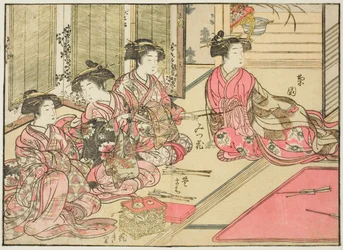 Courtisanes de Kiriya, du livre "Miroir des belles femmes des quartiers de plaisir (Seiro bijin awase sugata kagami)," vol. 2