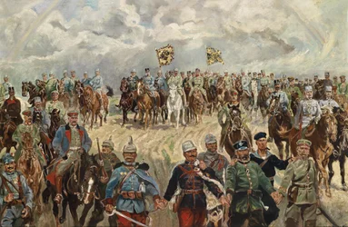 Les monarques alliés avec leurs commandants pendant la Première Guerre mondiale, 1914-1918
