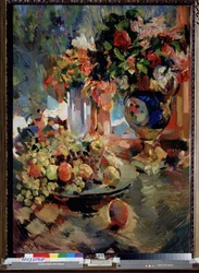 Nature morte au vase bleu