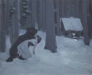 Le rêve de Tatiana. Illustration pour le roman en vers Eugène Onéguine par A. Pouchkine