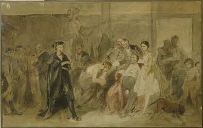 Derrière le rideau dans le théâtre des serfs