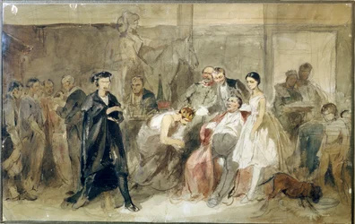 Derrière le rideau dans le théâtre serf
