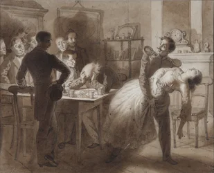 Illustration du poème La Femme du trésorier de Tambov par M. Lermontov, 1862