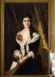 Portrait de la cantatrice A. Panaeva Kartseva, pour le rôle de Tatyana dans l