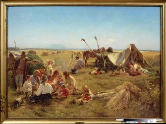 Repas des paysans à la saison des récoltes