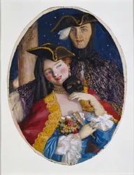 Couple habillé pour un carnaval vénitien, 1930