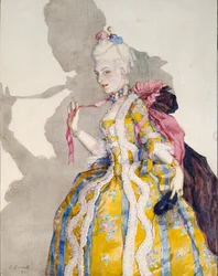 Conception pour un costume de marquise pour la ballerine Tamara Karsavina