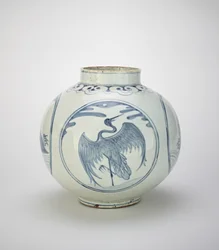 Pot avec motifs de tortues et de grues, 19e siècle