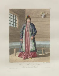 Fille tatare. De Les peuples de la Russie, 1812