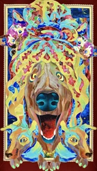 Chiens fantaisistes et colorés