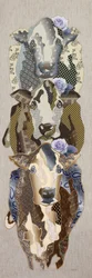 Collage de vaches fleuries
