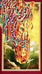 Cheval doré orné