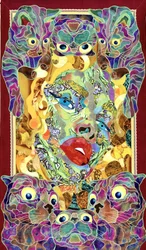 Mosaïque féline surréaliste