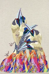 Oiseaux abstraits aux couleurs vives