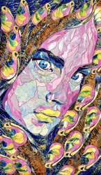 Visage abstrait et éclatant