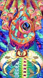 Poisson abstrait aux couleurs vives