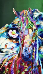 Cheval abstrait aux couleurs vives