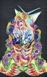 Oiseaux et fleurs fantastiques aux couleurs vives