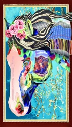Collage de chevaux aux couleurs vives