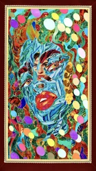 Visage en mosaïque éclatante