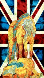 Un cheval aux couleurs vives de l