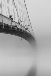 Un homme sur le pont de Misty
