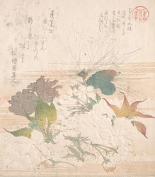 Fleurs de cerisier et pommes de pin, 19ème siècle