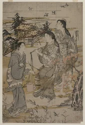 Femmes avec des seaux de sel, La rivière Noda Tama dans la province de Mutsu, fin des années 1780